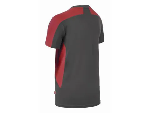 Havep 10072 T-shirt, grijs/rood, maat 2XL, per stuk