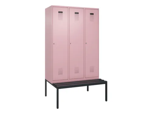 locker met bank,voor scheiding van kleding,HxBxD 2120x1200x815mm,3vak