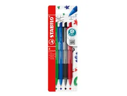 Balpen STABILO pointball colorful medium assorti blister à 4 stuks