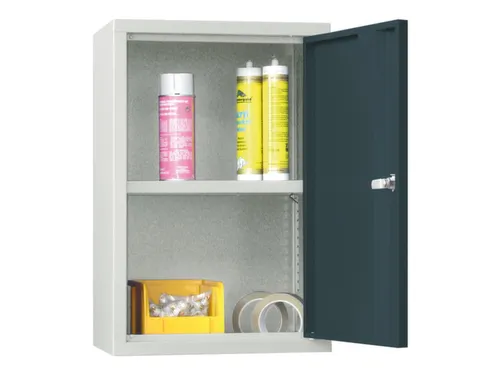 Hangkast 600x400x300mm 1 Verstelbaar Legbord Ral 7035 Front Ral 7016