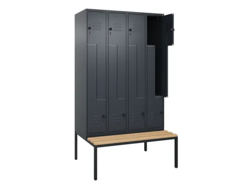 Z-garderobekast,HxBxD 2120x1200x815mm,8vak,vak B 300mm,draaigrendel