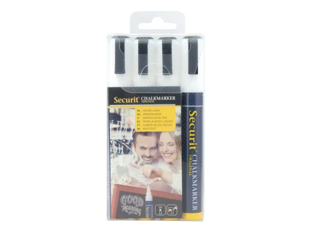 Krijtstift Securit Sma-510 Schuin 2-6mm Wit 4 Stuks