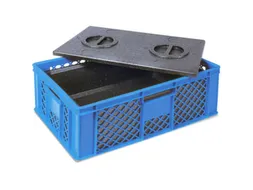Euronorm-stapelbak,m. isoleerbox,HxLxB 240x600x400mm,20l,PE,blauw