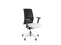 Bureaustoel Linea Omnia 01 zwart/grijs met 3D armleuning en aluminium