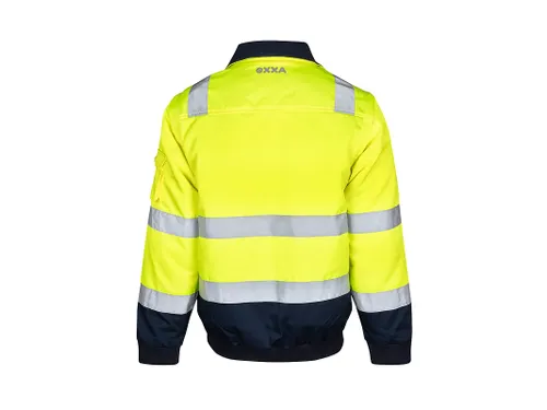 OXXA Agatha 0962 pilotjack Maat L fluor geel/marineblauw