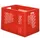 Euronorm Stapelkrat 420x600x400mm 80l Opengewerkt/Bodem Gesl. Rood