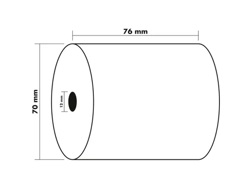 Telmachine- en Kassarollen 2-voud 76mm breed 76x70x12mm, Wit
