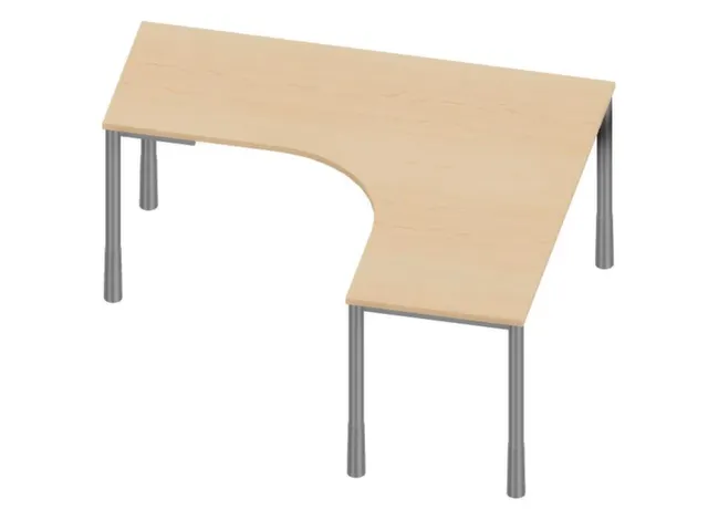 In hoogte verstelbaar bureau in vrije vorm,NE-esdoorn