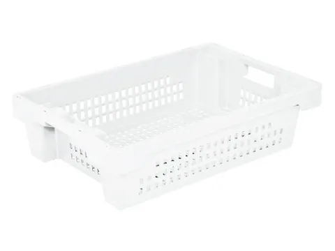 Euronorm Draaistapelbak 150x600x400mm Wanden/bodem Open Wit 25l