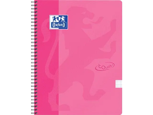 School Touch spiraalblok A4 geruit 5 mm roze