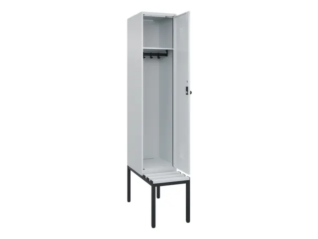 locker met bank,HxBxD 2120x400x815mm,1vak,vak B 400mm,draaigrendel