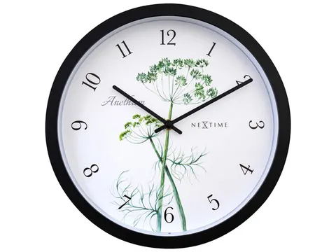 Buitenklok Nextime dia 30.5cm Anethium cijfers, zwarte rand witte wijz