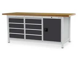 werkbank met opbergruimte,HxBxD 859x2000x750mm,multiplexblad