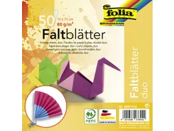 Vouwblaadjes Folia 80gr 15x15cm 50 vel 2-zijdig 10 duo kleuren