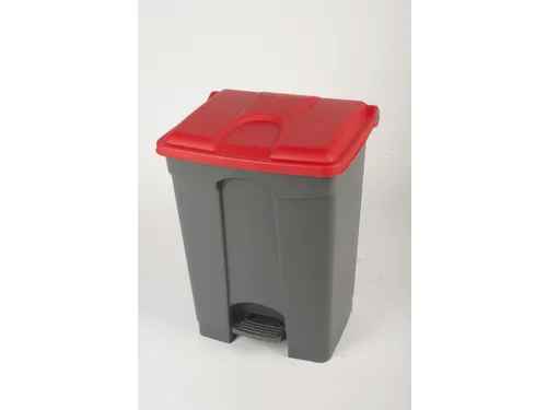 pedaalemmer,1x70l,HxBxD 673x495x412mm,romp PP grijs,deksel PP rood