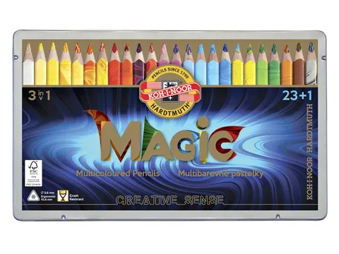 Crayon de couleur Koh-I-Noor Jumbo Magic boîte 24 couleurs