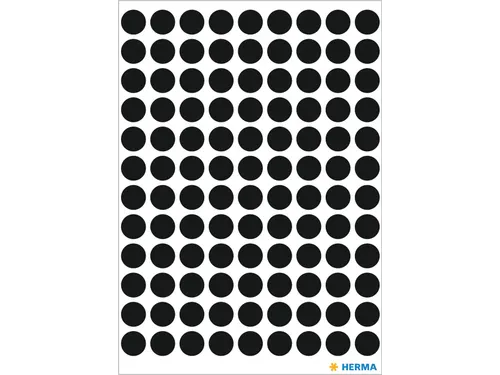 HERMA 1849 Multipurpose etiketten Rond 8mm Zwart 540 stuks