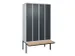 locker voor scheiding van kleding,HxBxD 2120x1200x815mm,4vak