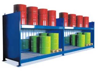 Vatencontainer 2230x6200x1390mm 40x200l 2 Vakniveaus Opvangbak 2x450l - 1