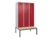 locker met bank,voor scheiding van kleding,HxBxD 2120x1200x815mm,3vak