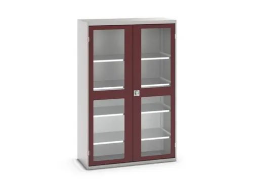 vitrinekast 2000x1300x550mm 4xStalen bodem romp RAL7035 front RAL3004