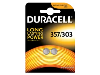 Batterij Duracell knoopcel 2x 357 / 303 zilver oxide Ø11,6mm 2 stuks - 2