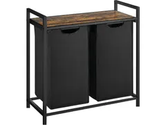 BRASQ Wasmand 2 vakken Zwart LB200