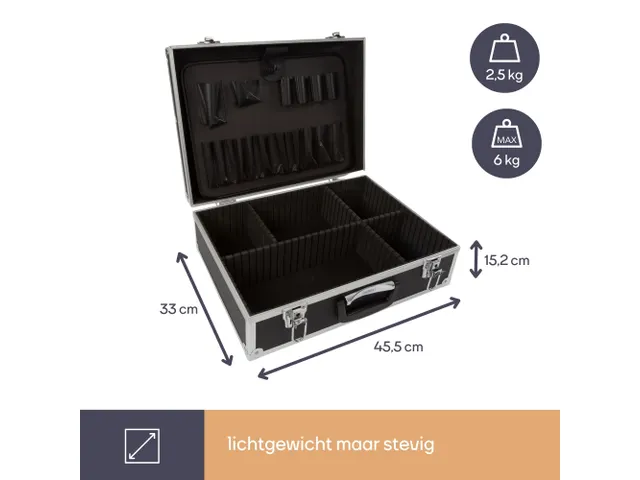 Valise à outils avec bords en aluminium 455x330x152mm 22,8 litres
