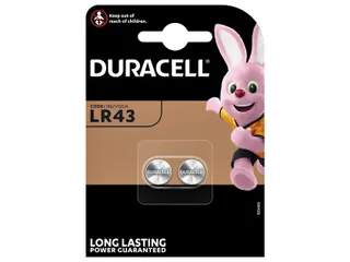 Batterij Duracell knoopcel 2x LR43 alkaline Ø11,6mm 2 stuks - 1