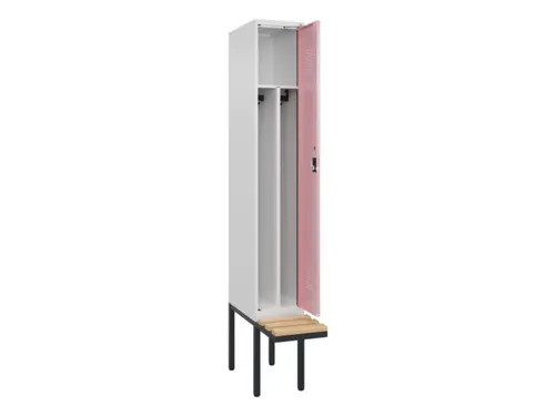 locker met bank,voor scheiding van kleding,HxBxD 2120x300x815mm,1vak