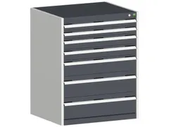 ladekast HxBxD 1000x800x525mm 7laden romp RAL7035 front RAL7016
