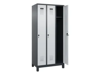 locker,HxBxD 1950x900x500mm,3vak,vak B 300mm,draaigrendel,voeten - 2