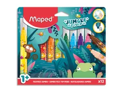 Viltstift Maped Jungle Fever Jumbo set à 12 kleuren