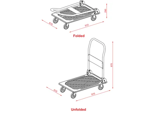 Inklapbare transportwagen tot 300kg
