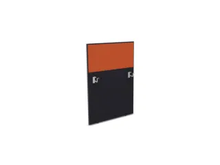 baliepaneel,v. bureau,aanbouw links,B 800mm,CC-zwart,BN3012-oranje - 1