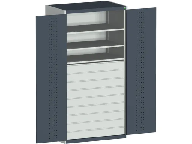 armoire modulaire,HxlxP 2000x1050x650mm,3xtablette en acier,9tiroir(s)