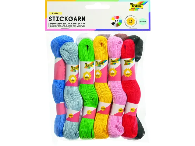 Borduurgaren Folia 10 strengen à 4m assorti