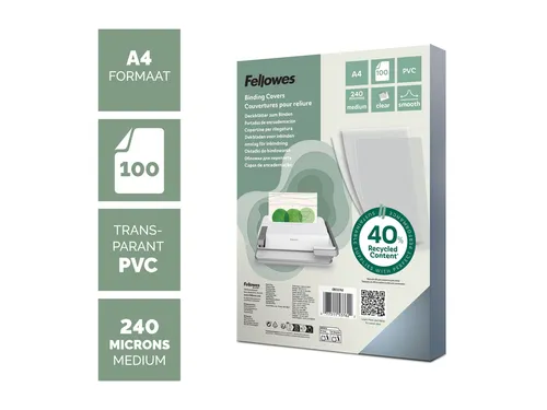 Voorblad Fellowes A4 Pvc 240 Micron Transparant