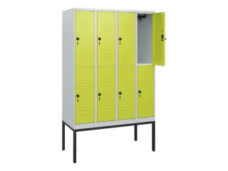 dubbeldekse locker,HxBxD 1950x1200x500mm,4x2vak.,vak B 300mm - 2