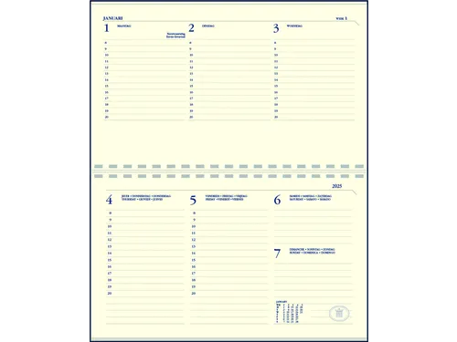 Agenda 2027 Ryam Compact Suprema 7dagen/2pagina's ringplastic zwart