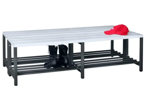 dubbele zitbank,HxLxD 430x2000x740mm,onderstel RAL7016
