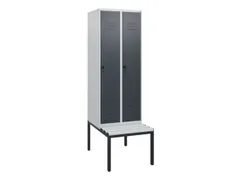 locker met bank,HxBxD 1950x600x815mm,2vak,vak B 300mm,draaigrendel