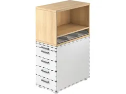 containeropzet,HxBxD 530x428x800mm,m. 3kunstst. inzetelementen DIN A4