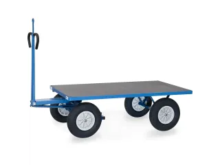 Handtrekwagen 6405PZ 750kg 1600x900mm polyurethaan wielen trekoog - 1