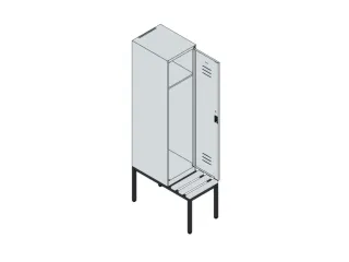 locker met bank,HxBxD 1950x400x815mm,1vak,vak B 400mm,draaigrendel - 5