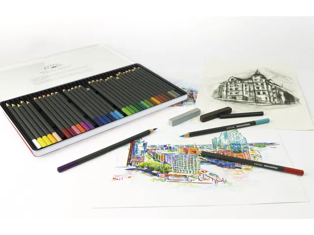 Crayons de couleur Eberhard Faber Artist Color étui métallique de 36