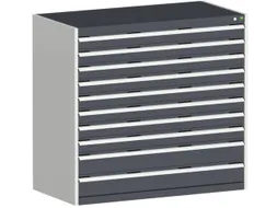 ladekast HxBxD 1200x1300x650mm 10laden RAL7035 front RAL7016