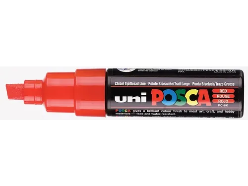 Verfstift Posca PC8K Brede punt 8mm schuin rood
