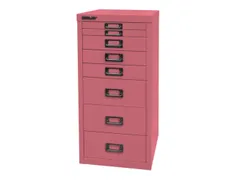 kantoor-ladekast HxBxD 590x279x380mm 8 laden romp + front pink staal