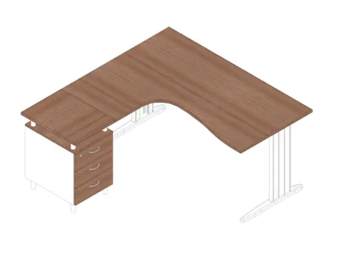 Bureauset Bureau Staand Ladeblok Links 730x1600x1650mm Canaletto